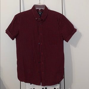 Men’s Mossimo SS button down red/black